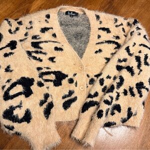 Lulus cheetah print sweater/cardigan